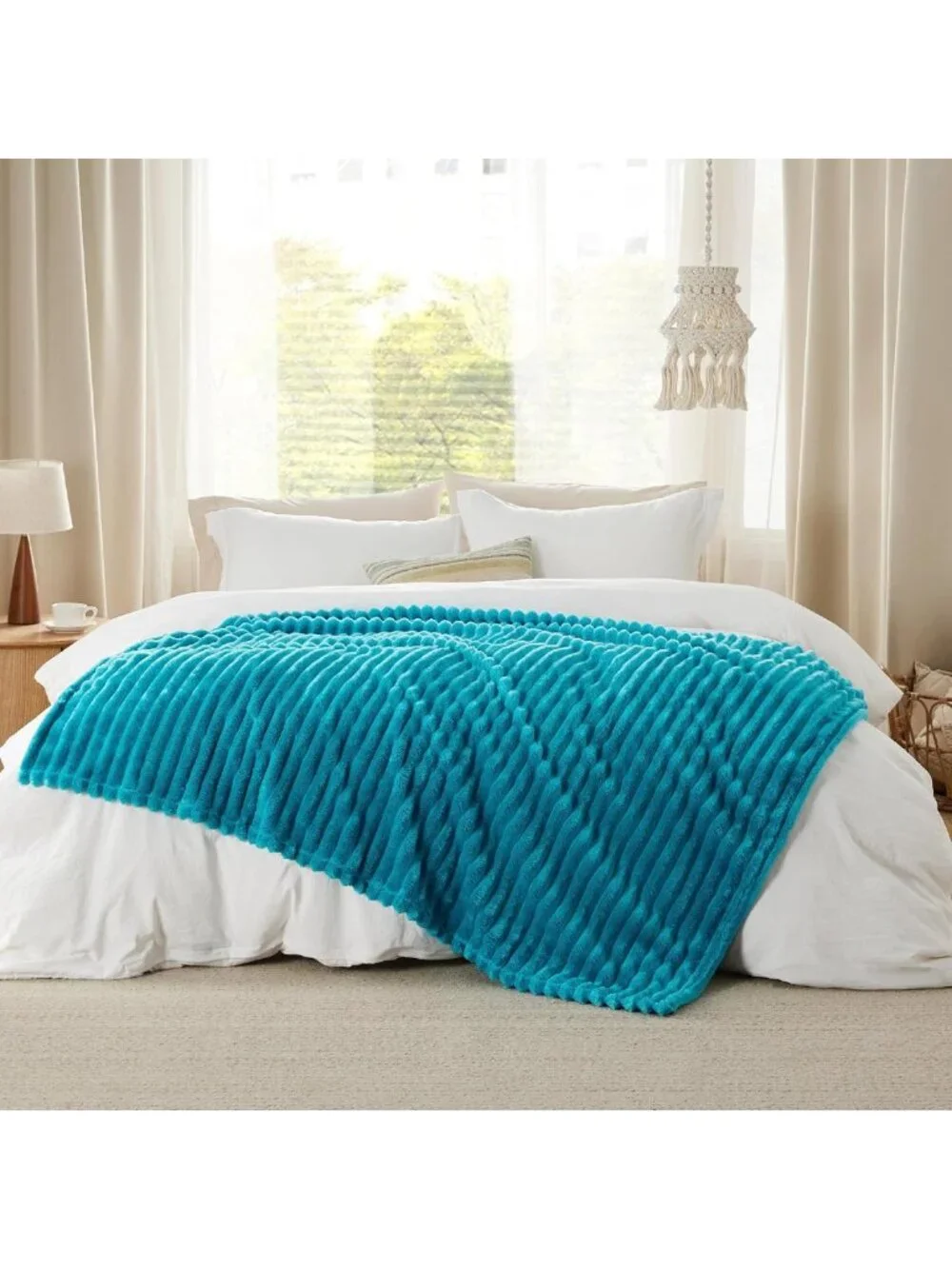 Cozy Teal Fleece Blanket for Couch | Soft Throw Blanket for Women & Girls, 50x60